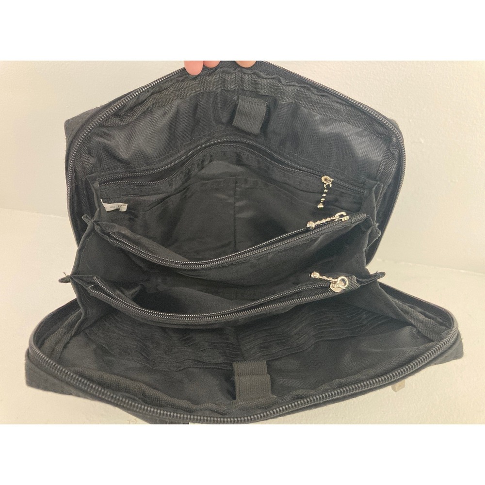 Baggallini Black Nylon Convertible Crossbody Bag Multi Pocket Travel Organizer - Picture 9 of 16